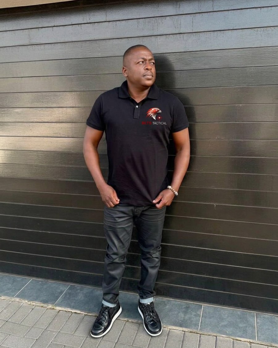 BLTS Tactical team member in branded company polo shirt